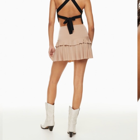 Aritzia Cayenne Black Ribbed Knit Tie-Front Top - Picture 4 of 5